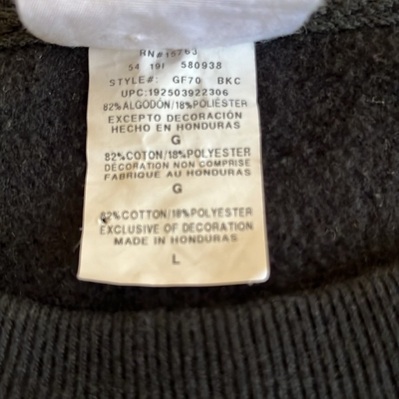 Champion Reverse Weave Black Teal Chenille Script Logo Crewneck Sweatshirt L - Picture 8 of 8